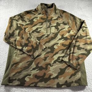 VINTAGE STARTER Camo Fleece Sweater Mens XXL 2X 1/4 Zip Pull Over‎ Warm